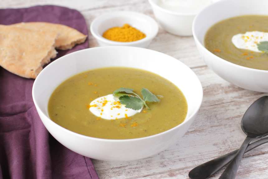 Geröstete Auberginen–Möhren- Suppe